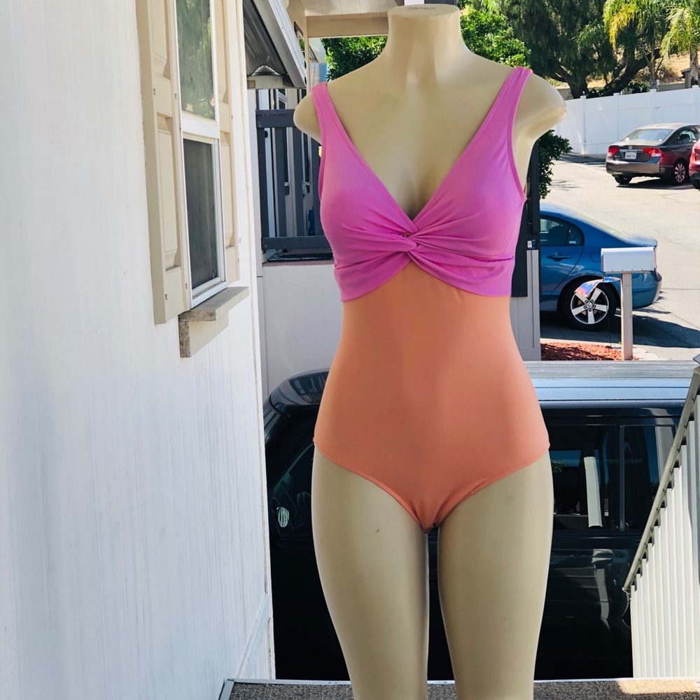 Islander swimsuit pink and orange color